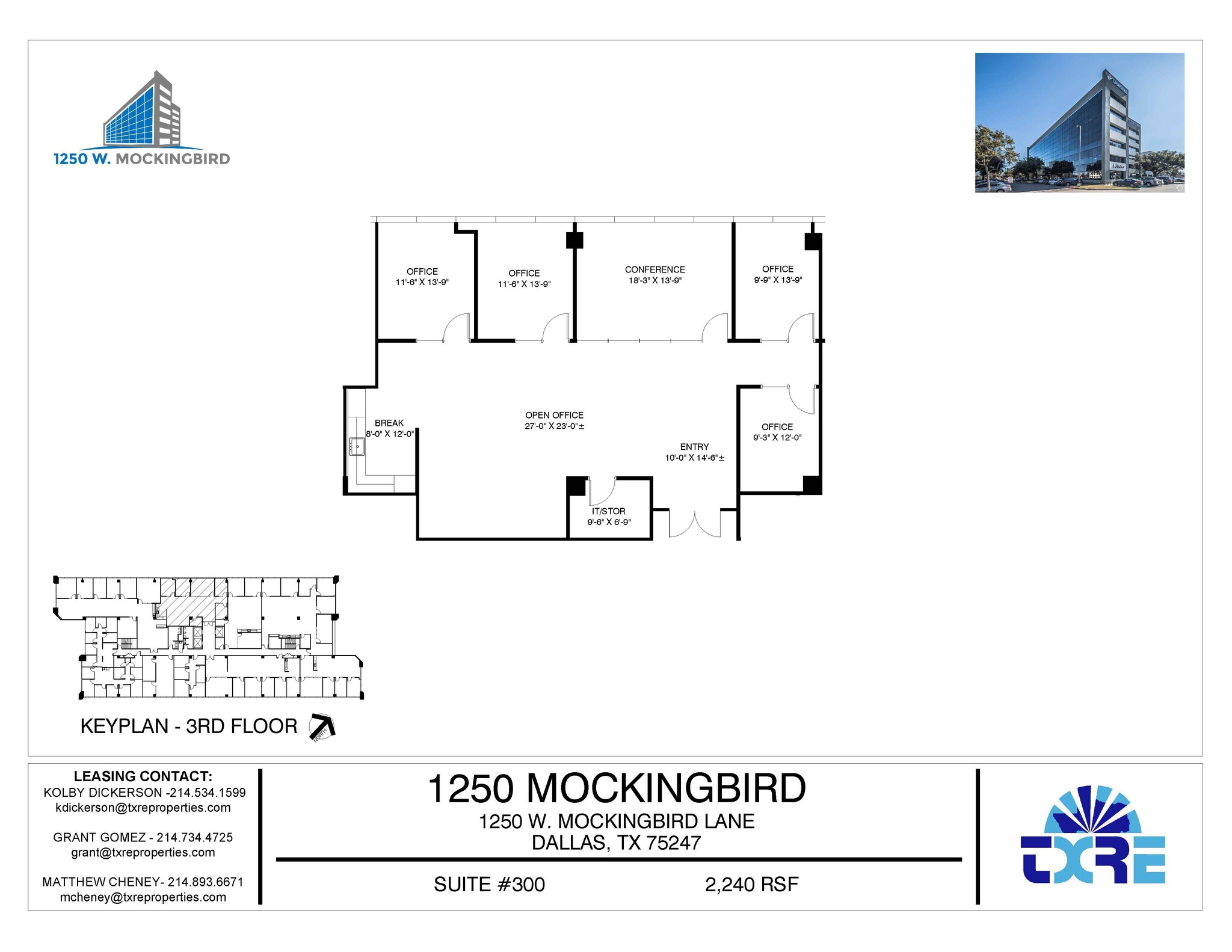 1250 W Mockingbird Ln, Dallas, TX à louer Plan d’étage– Image 1 sur 1