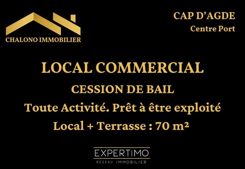 Local commercial dans LE CAP D'AGDE à louer - Photo de l’immeuble – Image 1 sur 2