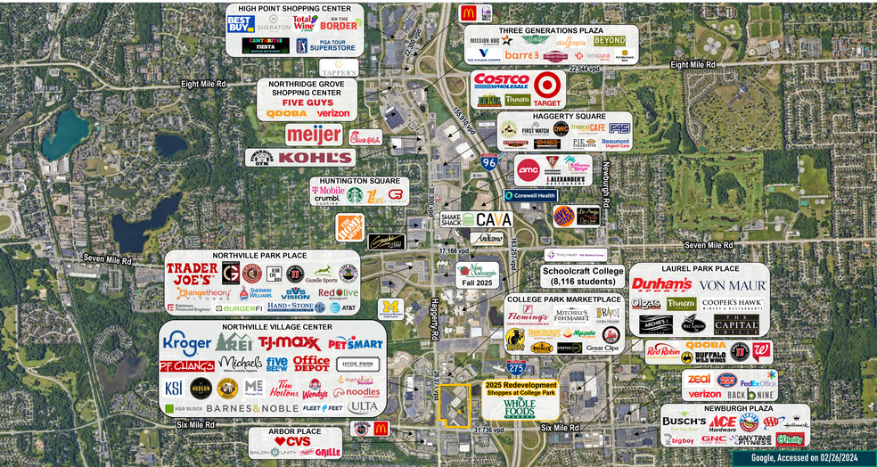 NEC 6 Mile & Haggerty, Livonia, MI à louer - Photo de l’immeuble – Image 3 sur 4