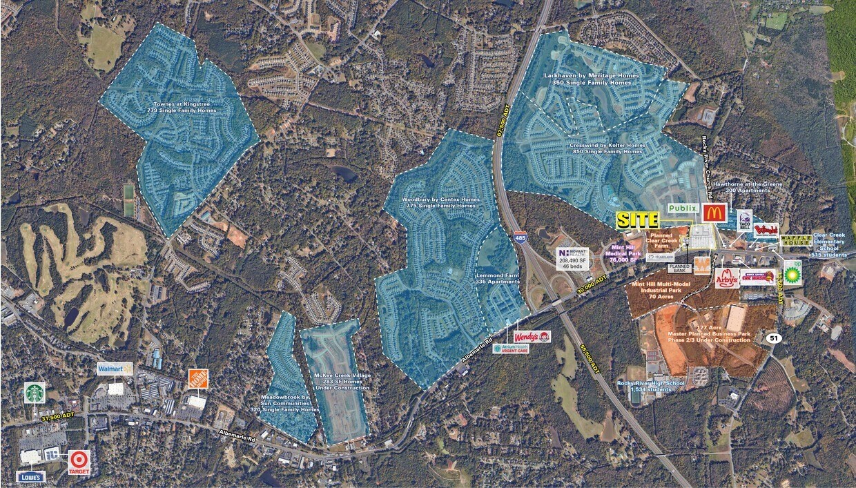 12901-12925 Albemarle Rd, Charlotte, NC à louer Aérien– Image 1 sur 4