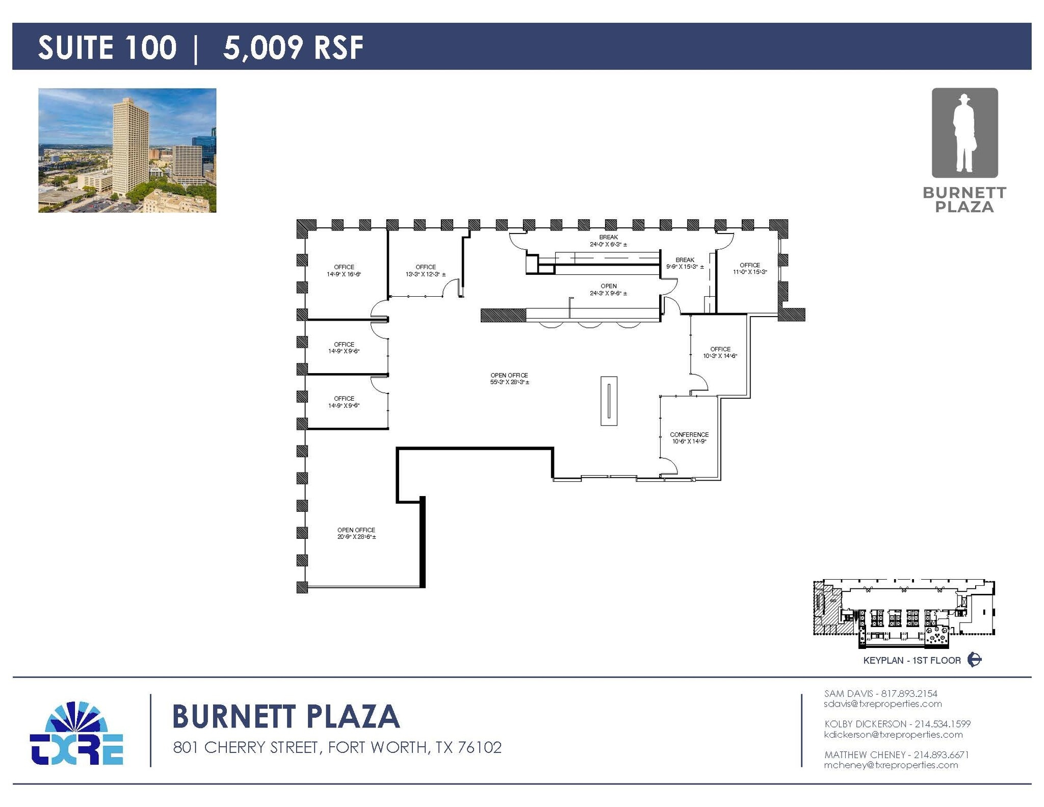 801 Cherry St, Fort Worth, TX à louer Plan d’étage– Image 1 sur 1
