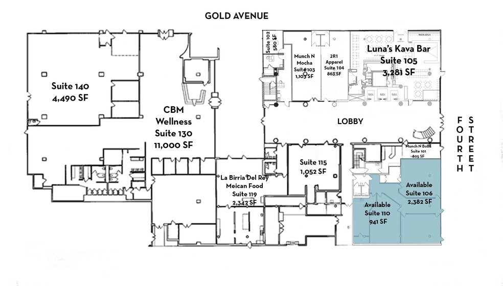 400 Gold Ave SW, Albuquerque, NM à louer - Plan de site – Image 2 sur 8