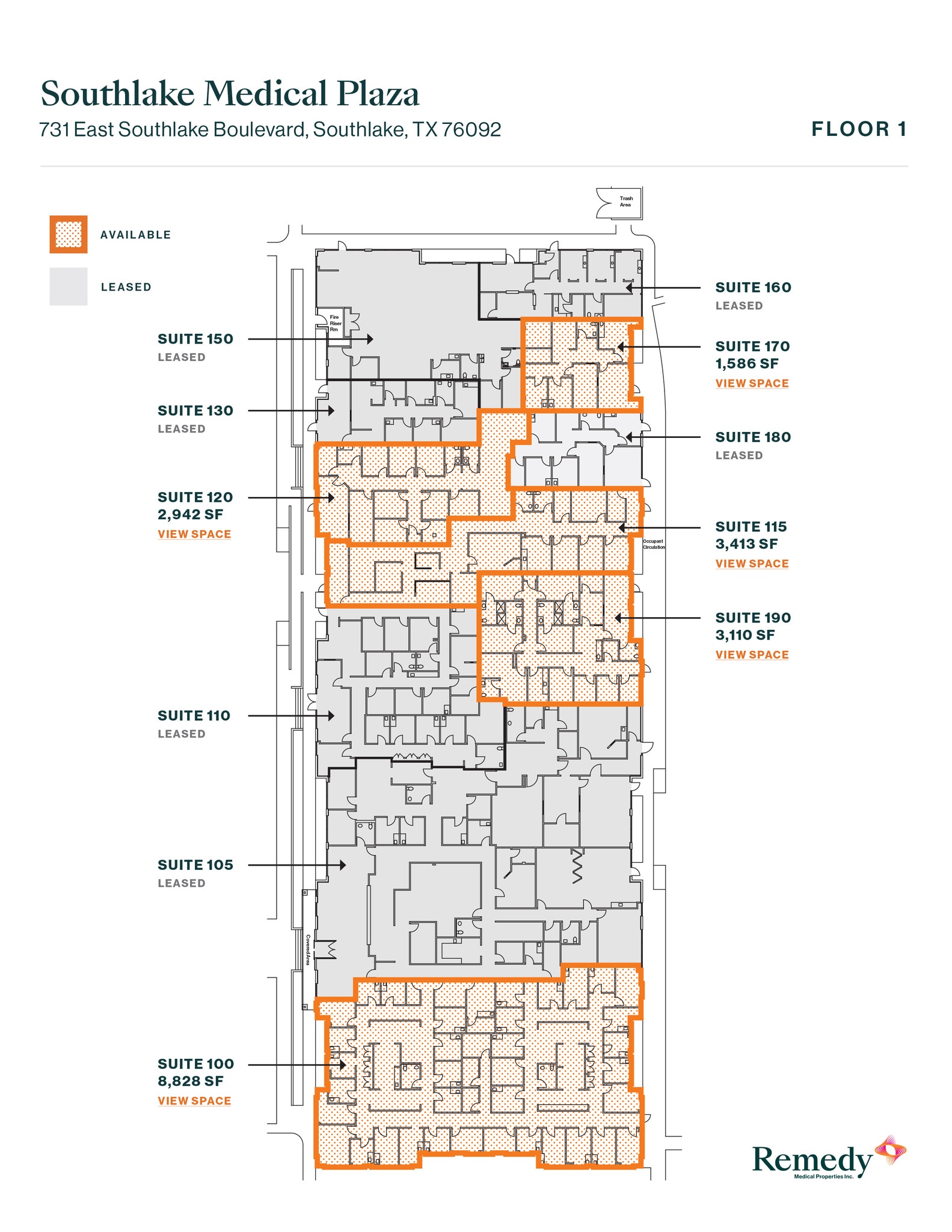 731 E Southlake Blvd, Southlake, TX à louer Plan d’étage– Image 1 sur 3