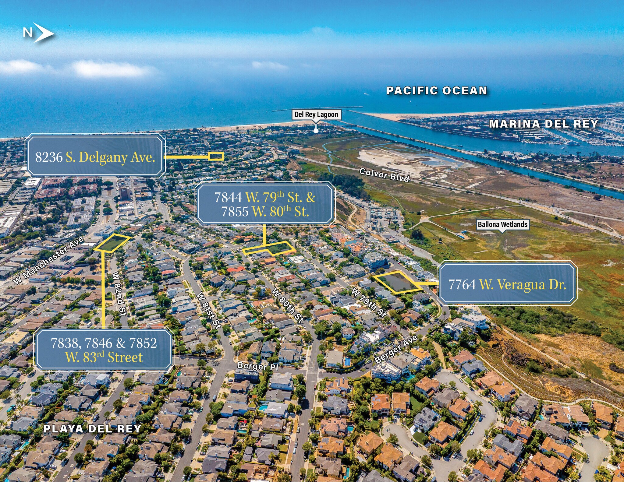 Playa del Rey Development Sites for SFH portefeuille de 6 biens à vendre sur LoopNet.fr Aérien– Image 1 sur 9
