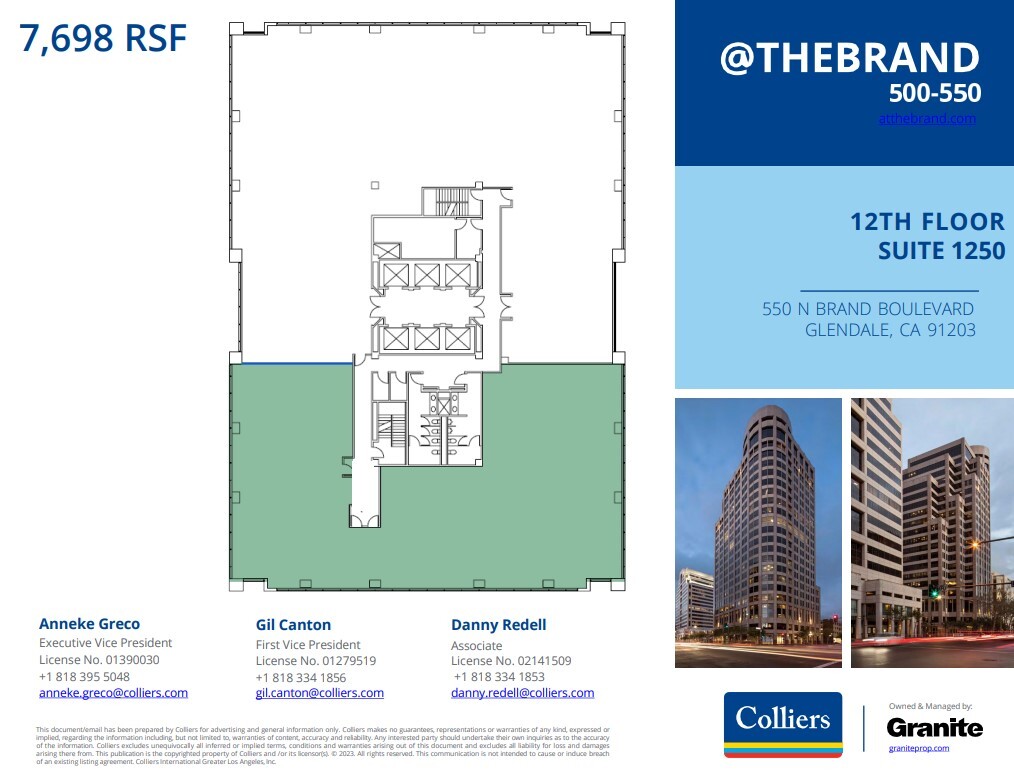 500-550 N Brand Blvd, Glendale, CA à louer Plan d’étage– Image 1 sur 1