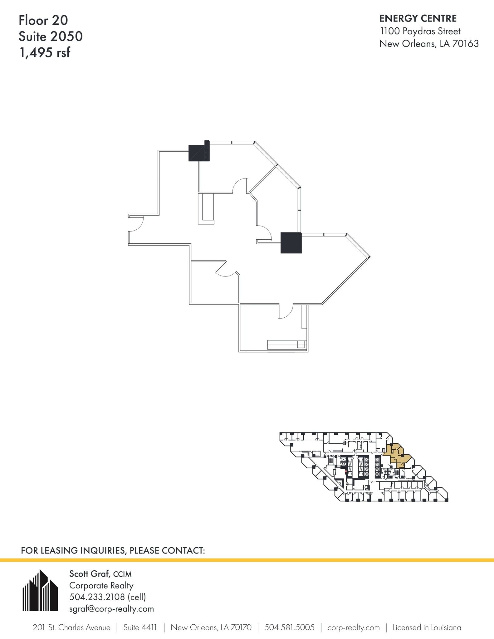 1100 Poydras St, New Orleans, LA à louer Plan de site– Image 1 sur 1