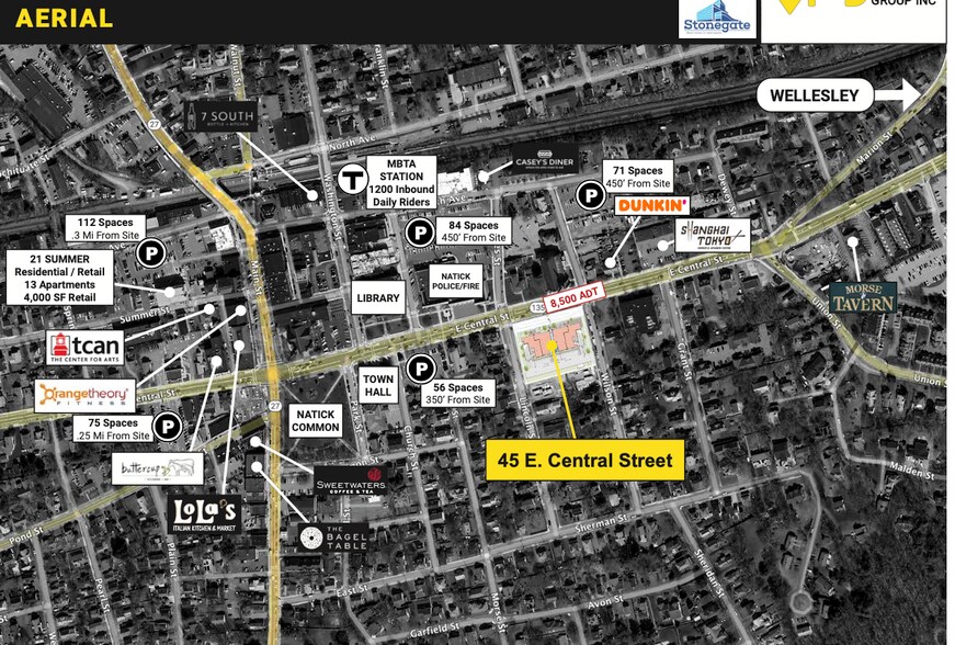 45 E Central St, Natick, MA à louer - Aérien – Image 3 sur 3
