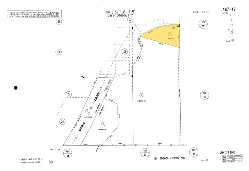 Date Palm Dr, Cathedral City, CA à vendre - Plan cadastral – Image 2 sur 2