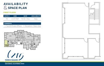 6215 Ferris Sq, San Diego, CA à louer Plan d’étage– Image 2 sur 2