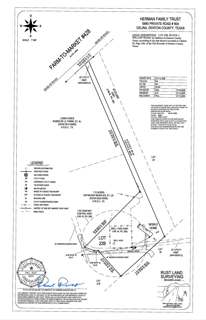 5985 Private Rd, Celina, TX à vendre Plan cadastral– Image 1 sur 2