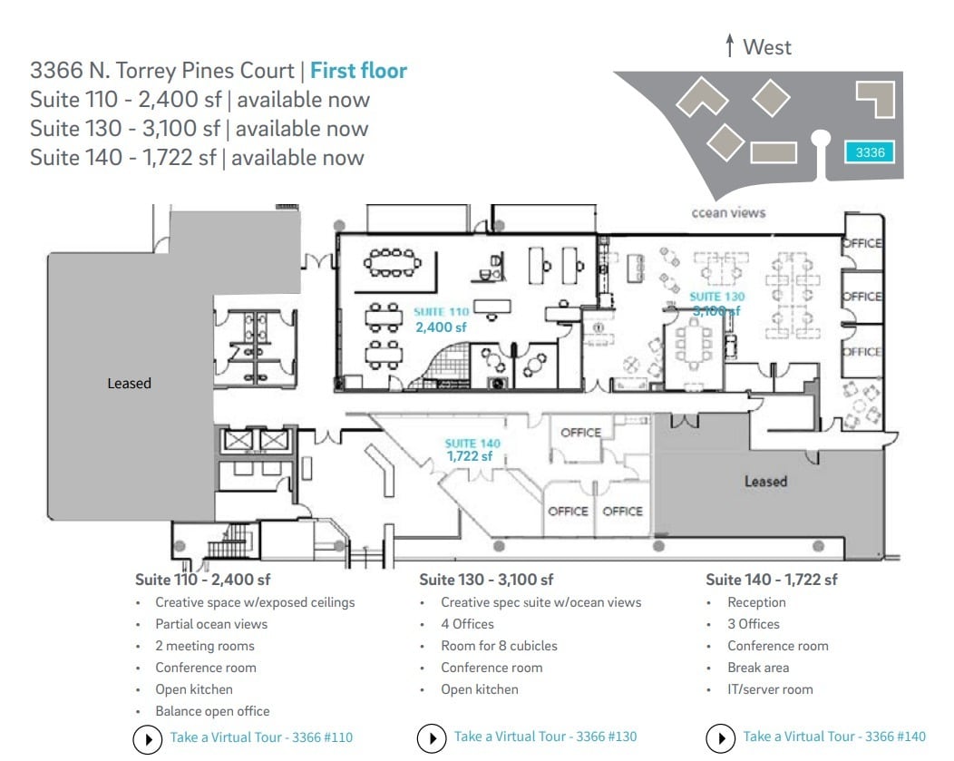 3333 N Torrey Pines Ct, La Jolla, CA à louer Plan d’étage– Image 1 sur 4