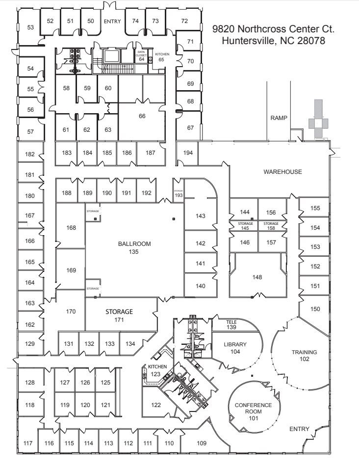 9820 Northcross Center Ct, Huntersville, NC à louer Plan d’étage– Image 1 sur 1