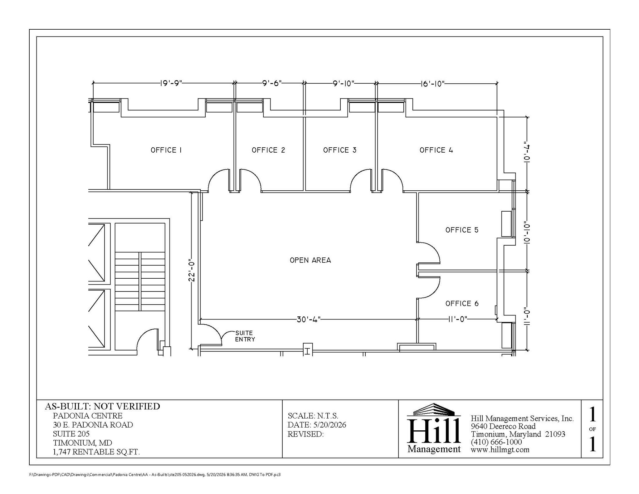 30 E Padonia Rd, Timonium, MD à louer Plan d’étage– Image 1 sur 1