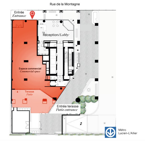 1020-1038 Rue De La Montagne, Montréal, QC à louer - Plan de site – Image 2 sur 2