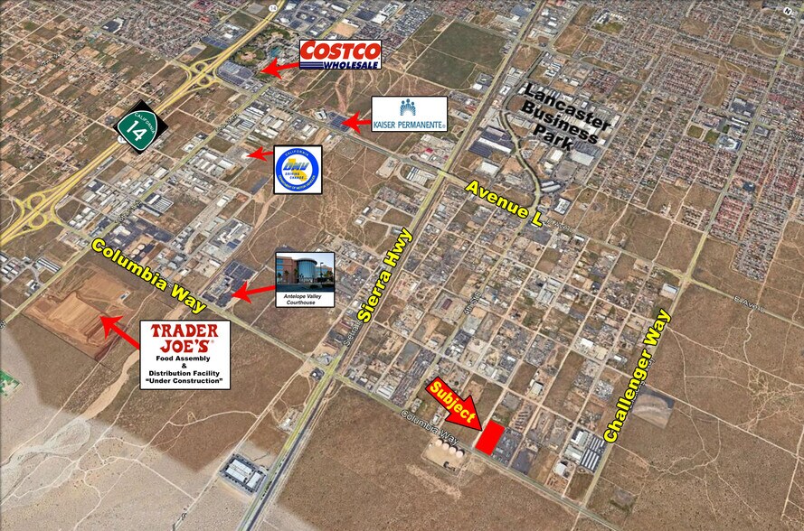 NEC of Columbia Way and 6th St East, Lancaster, CA à louer - Aérien – Image 2 sur 3