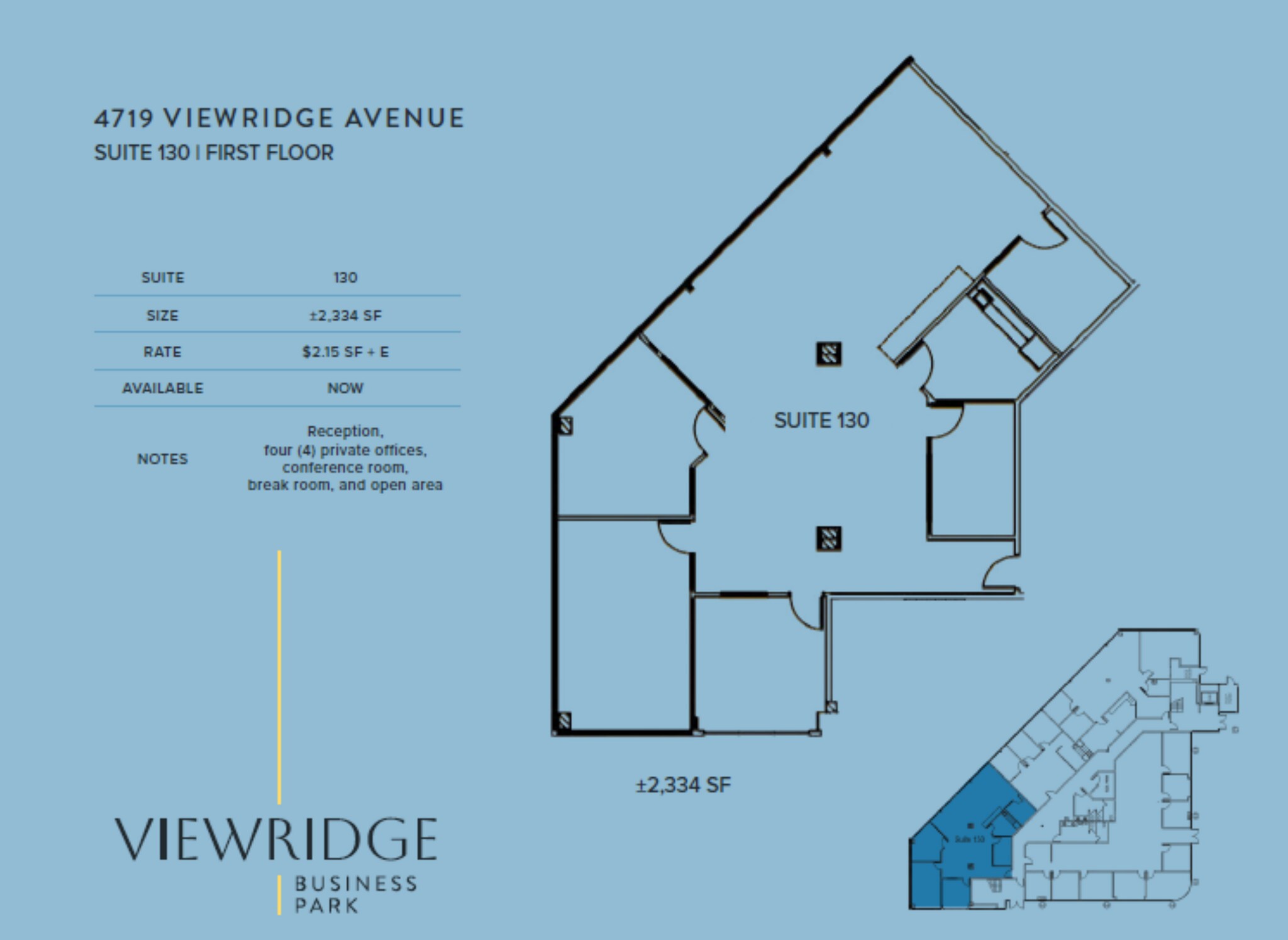 4711 Viewridge Ave, San Diego, CA à louer Plan d’étage– Image 1 sur 1
