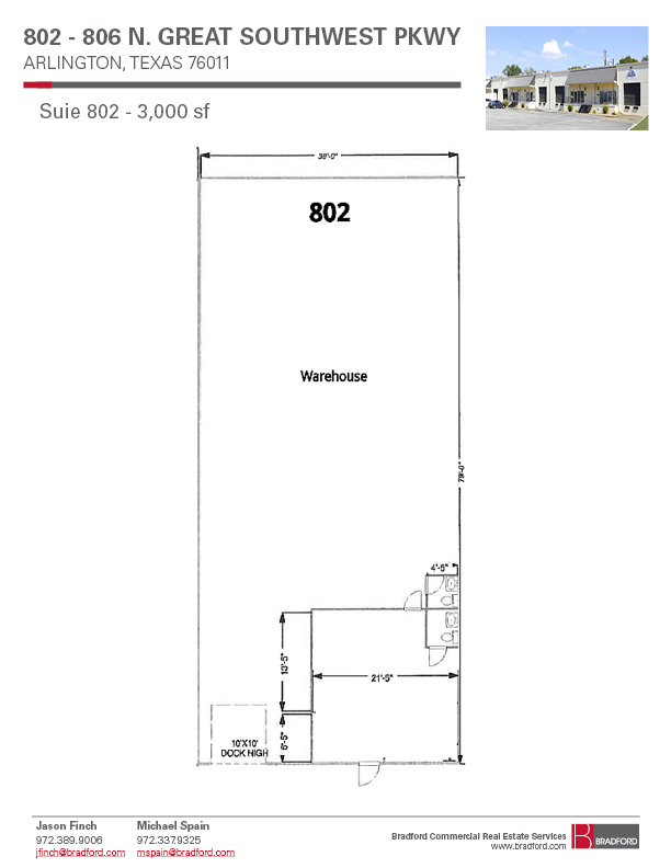 800-810 N Great Southwest Pky, Arlington, TX à louer Plan d’étage– Image 1 sur 1