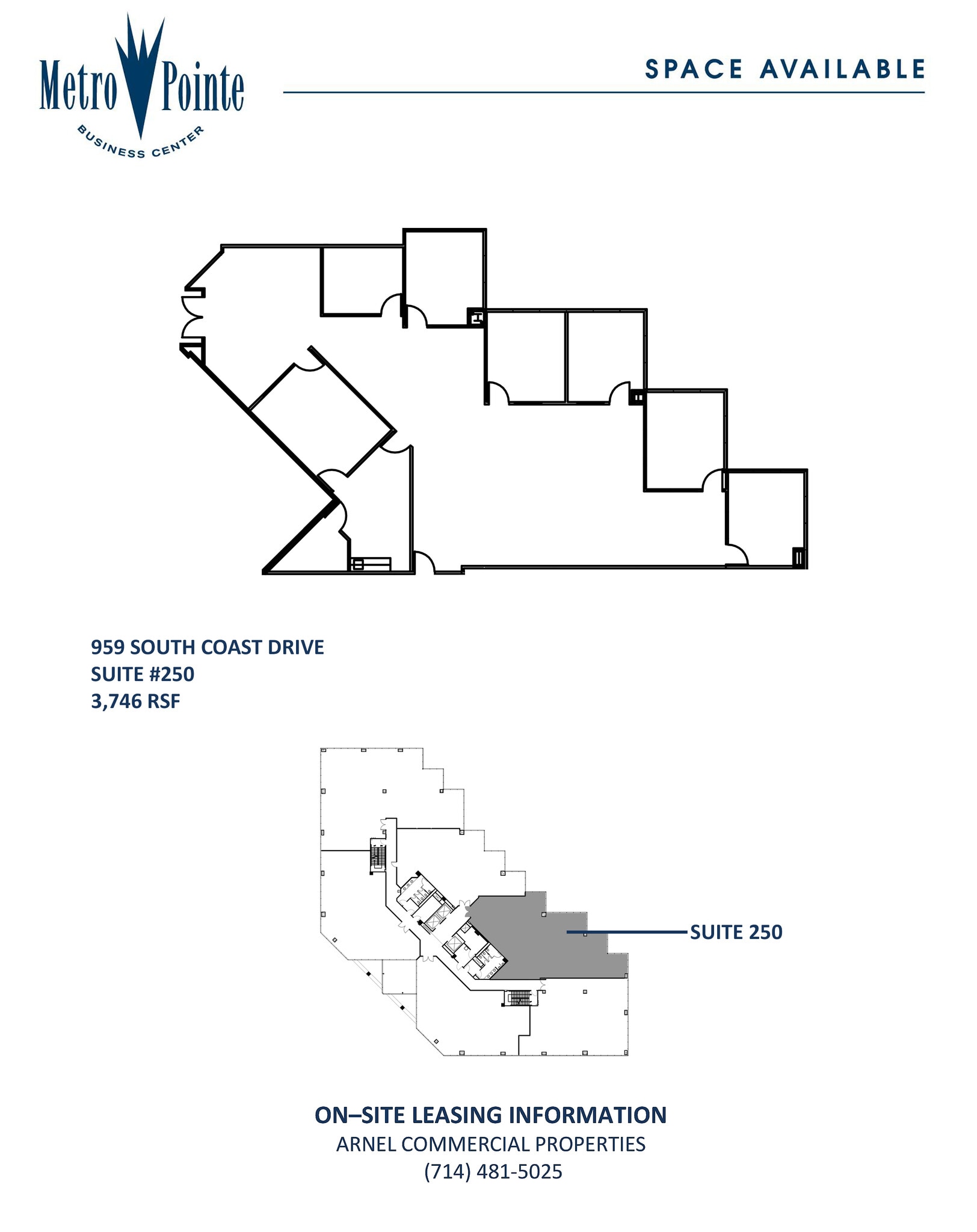 959 S Coast Dr, Costa Mesa, CA à louer Plan d’étage– Image 1 sur 1