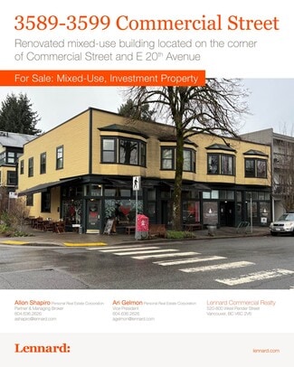 Plus de détails pour 3589 Commercial St, Vancouver, BC - Local commercial à vendre
