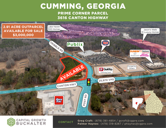 Plus de détails pour 3616 Canton Hwy, Cumming, GA - Terrain à vendre