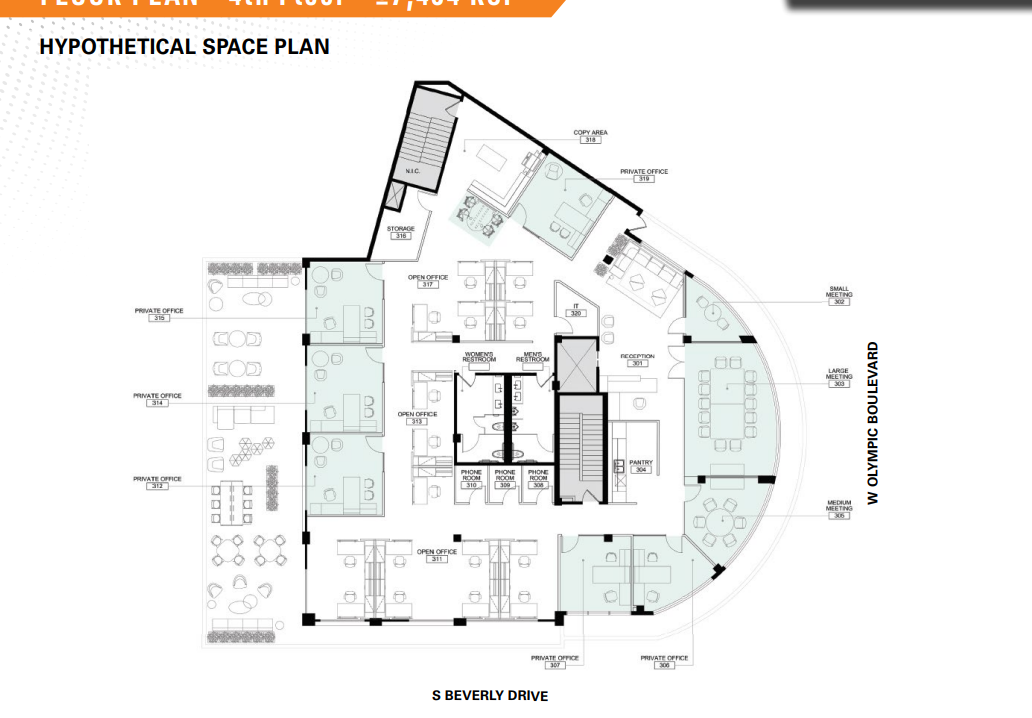 9430 W Olympic Blvd, Beverly Hills, CA à louer Plan d’étage– Image 1 sur 1