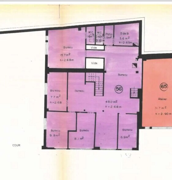 Bureau dans Paris à vendre - Plan d’étage – Image 2 sur 4