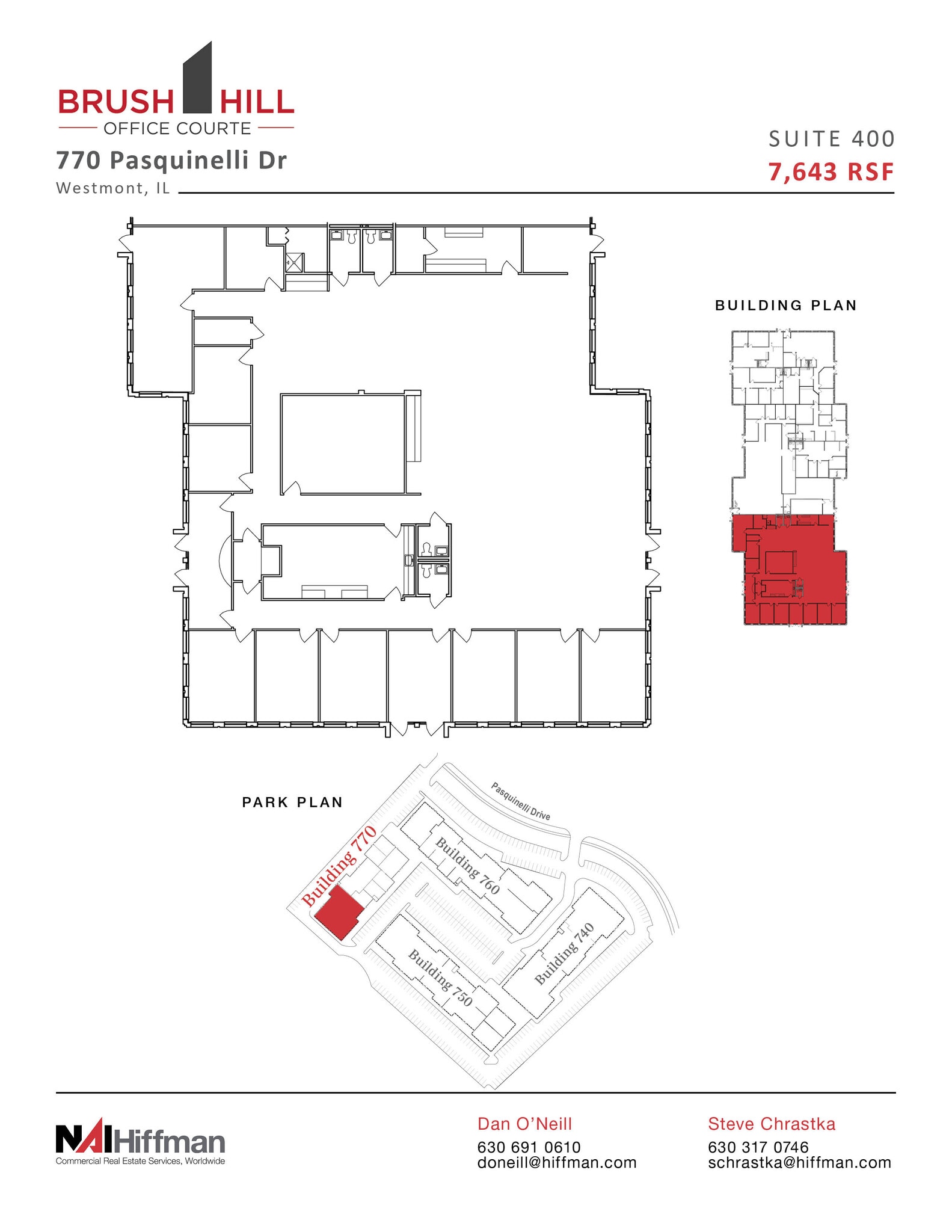 740 Pasquinelli Dr, Westmont, IL à louer Plan d’étage– Image 1 sur 2