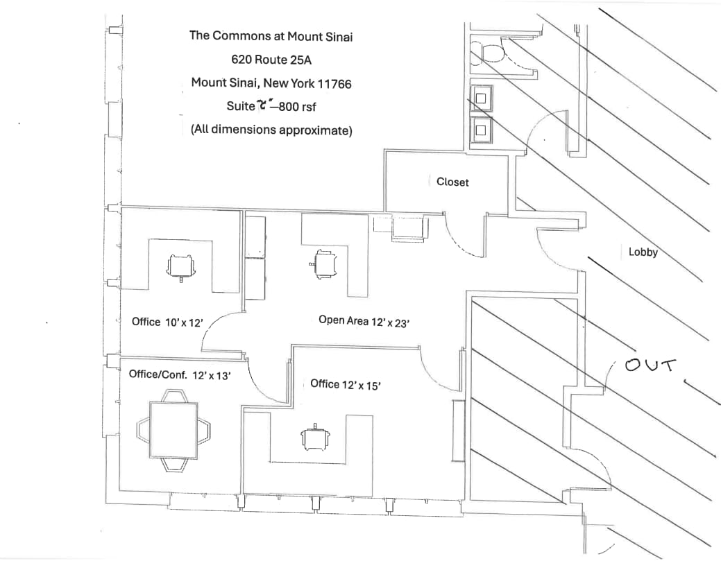 620 Route 25A, Mount Sinai, NY à louer Plan d’étage– Image 1 sur 1