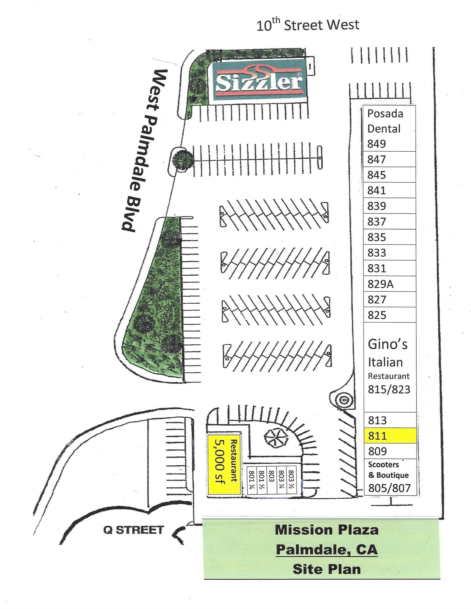803-805 W Palmdale Blvd, Palmdale, CA à louer Plan d’étage– Image 1 sur 1