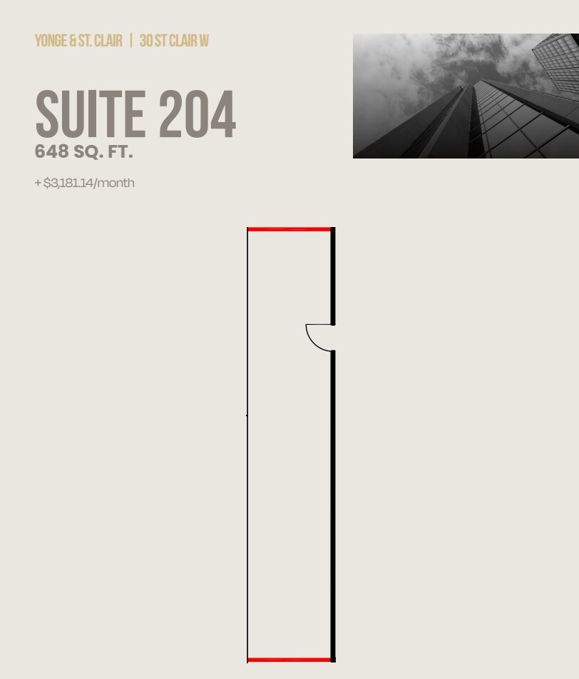 30 St Clair Ave W, Toronto, ON à louer Plan d’étage– Image 1 sur 1