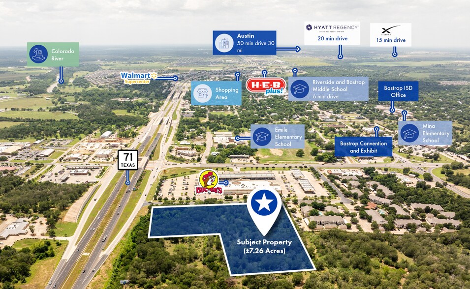 1900 College st, Bastrop, TX à vendre - Aérien – Image 3 sur 4