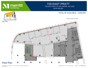 729 E Pratt St, Baltimore, MD à louer Plan d’étage– Image 1 sur 1