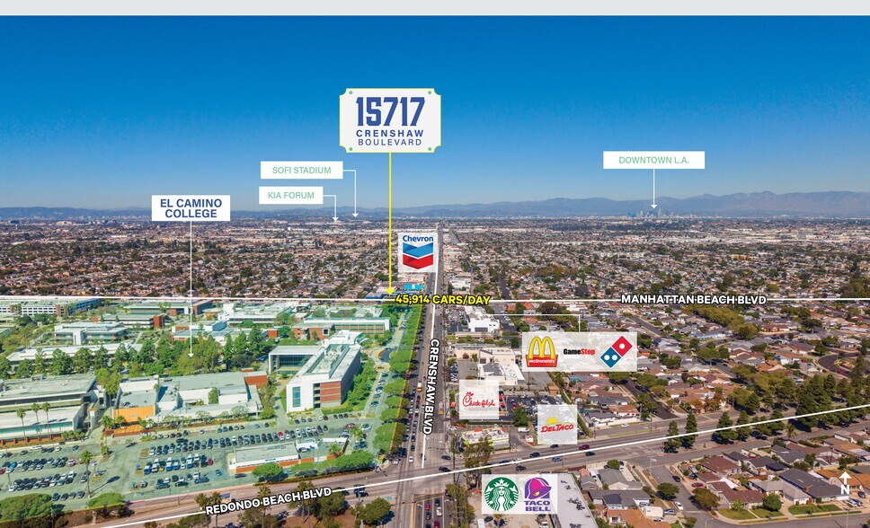 15715-15721 S Crenshaw Blvd, Gardena, CA à vendre - Aérien – Image 2 sur 7