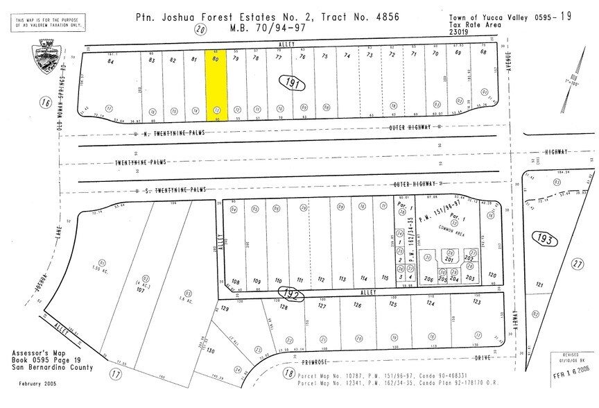 57340 29 Palms Hwy, Yucca Valley, CA à vendre - Plan cadastral – Image 2 sur 5