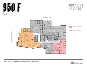 950 F St NW, Washington, DC à louer Plan d’étage– Image 1 sur 12