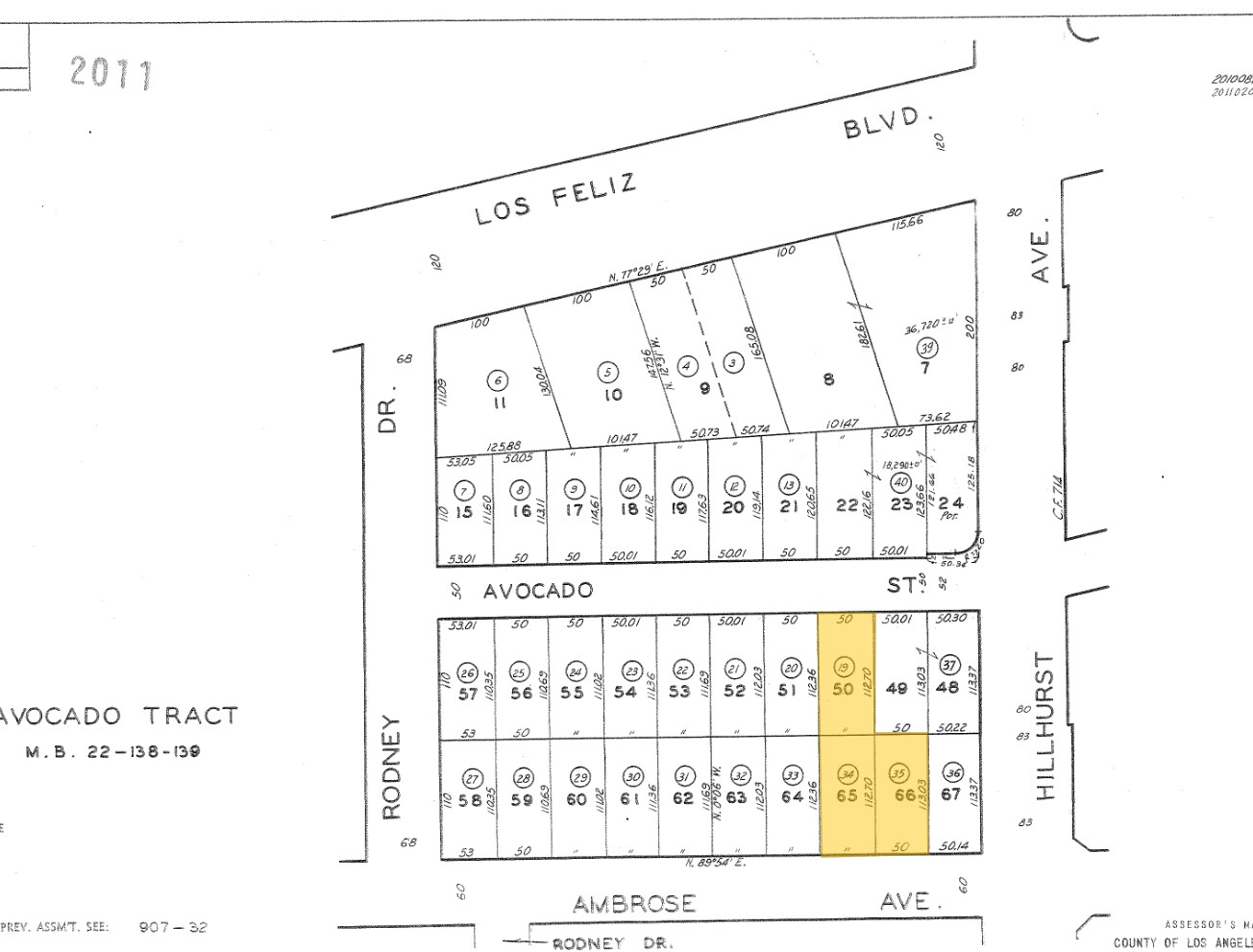 4507 Ambrose Ave, Los Angeles, CA à vendre Plan cadastral– Image 1 sur 2