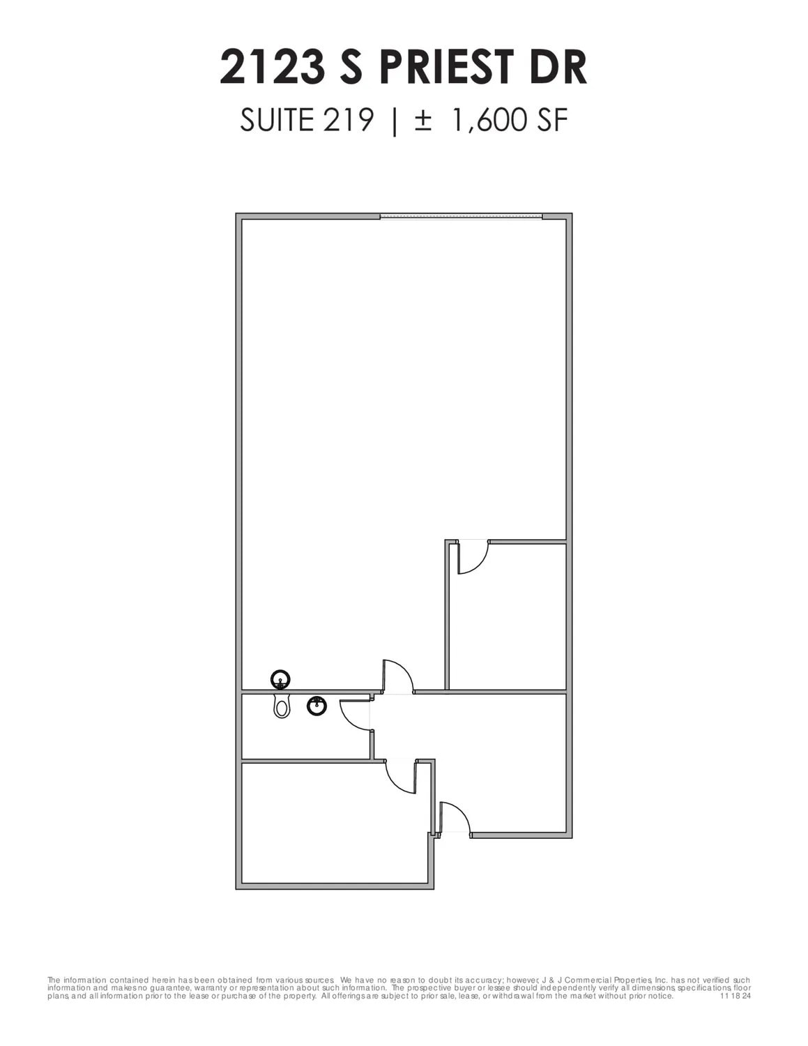 2121 S Priest Dr, Tempe, AZ à louer Plan d’étage– Image 1 sur 4