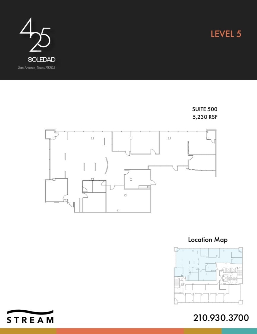 425 Soledad St, San Antonio, TX à louer Plan d’étage– Image 1 sur 1