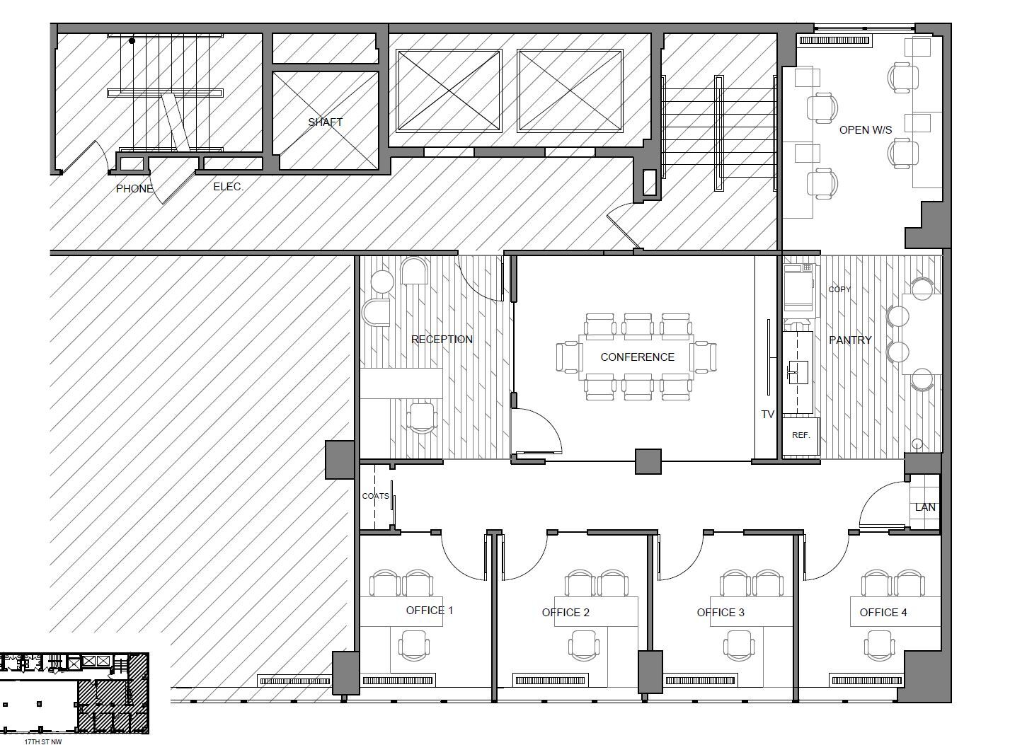 1701 K St NW, Washington, DC à louer Plan d’étage– Image 1 sur 1