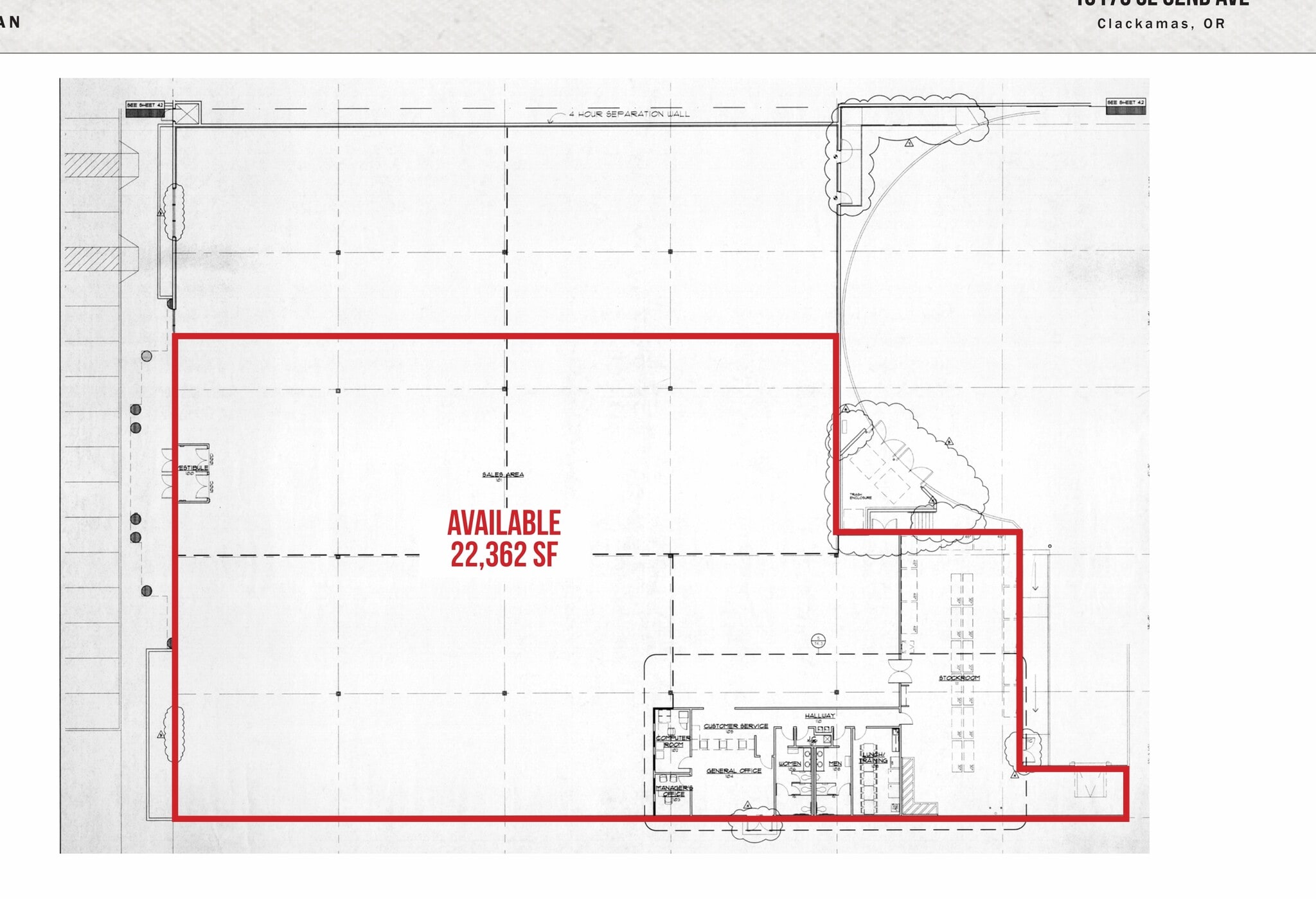 10174-10176 SE 82nd Ave, Portland, OR à louer Plan d’étage– Image 1 sur 3
