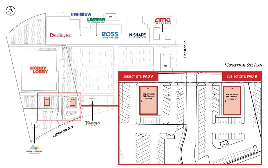 California Avenue & Mervyns Dr, Bakersfield, CA à louer - Plan de site – Image 2 sur 3