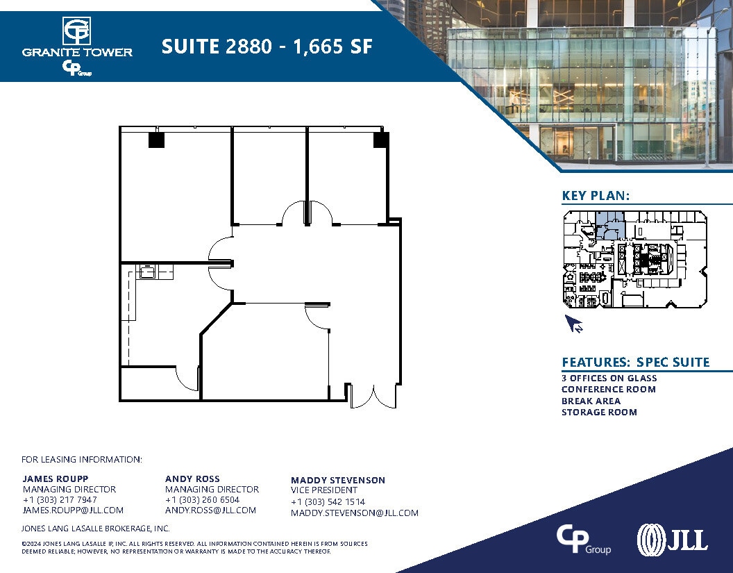 1099 18th St, Denver, CO à louer Plan d’étage– Image 1 sur 3
