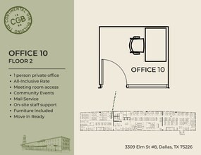 3309 Elm St, Dallas, TX à louer Plan d’étage– Image 1 sur 6