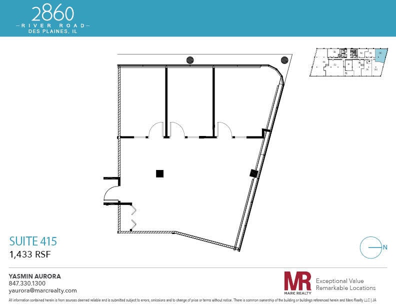 2860 S River Rd, Des Plaines, IL à louer Plan d’étage– Image 1 sur 1
