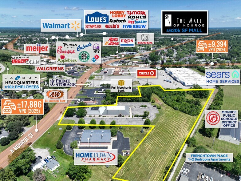 1180 N Monroe St, Monroe, MI à vendre - Photo de l’immeuble – Image 1 sur 20