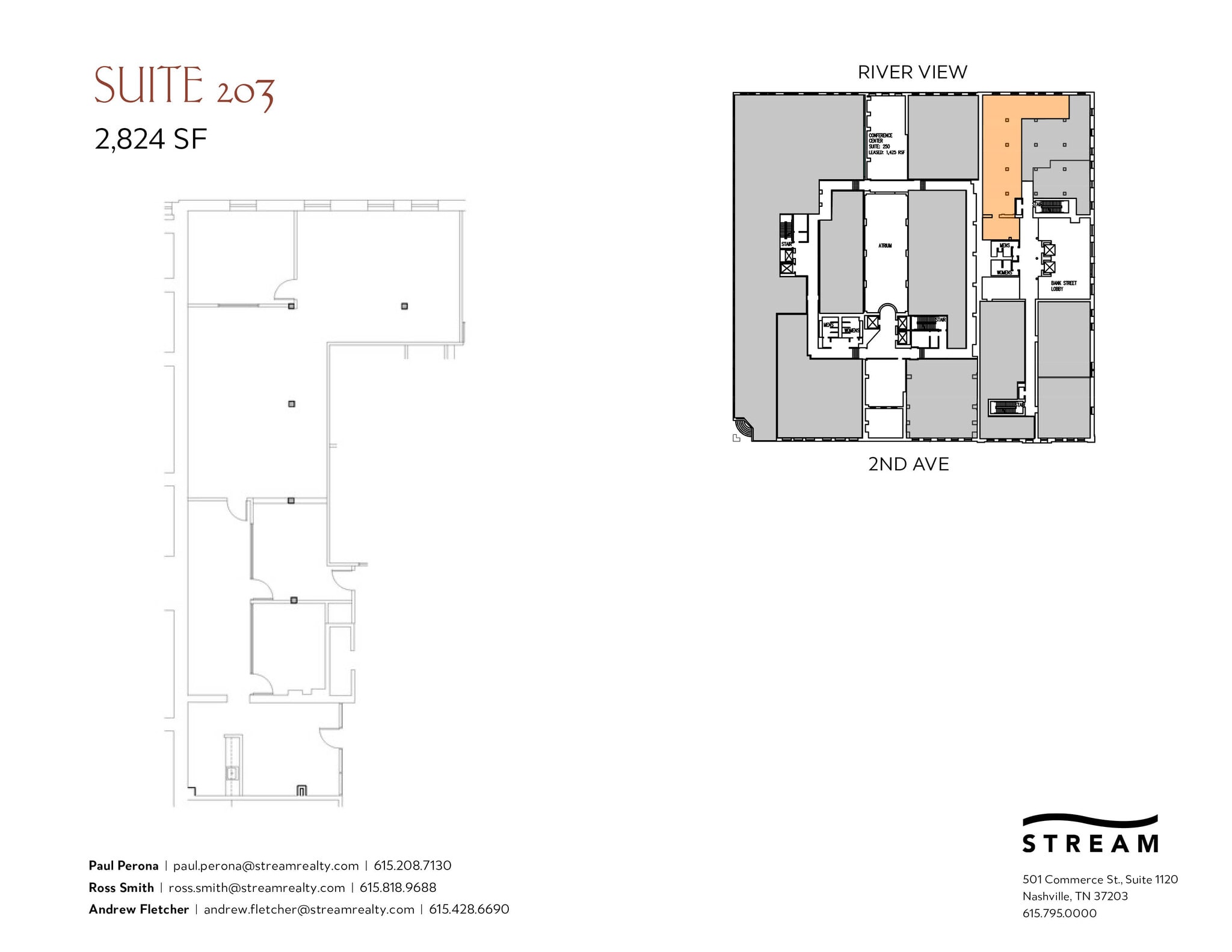 214 2nd Ave N, Nashville, TN à louer Plan d’étage– Image 1 sur 1