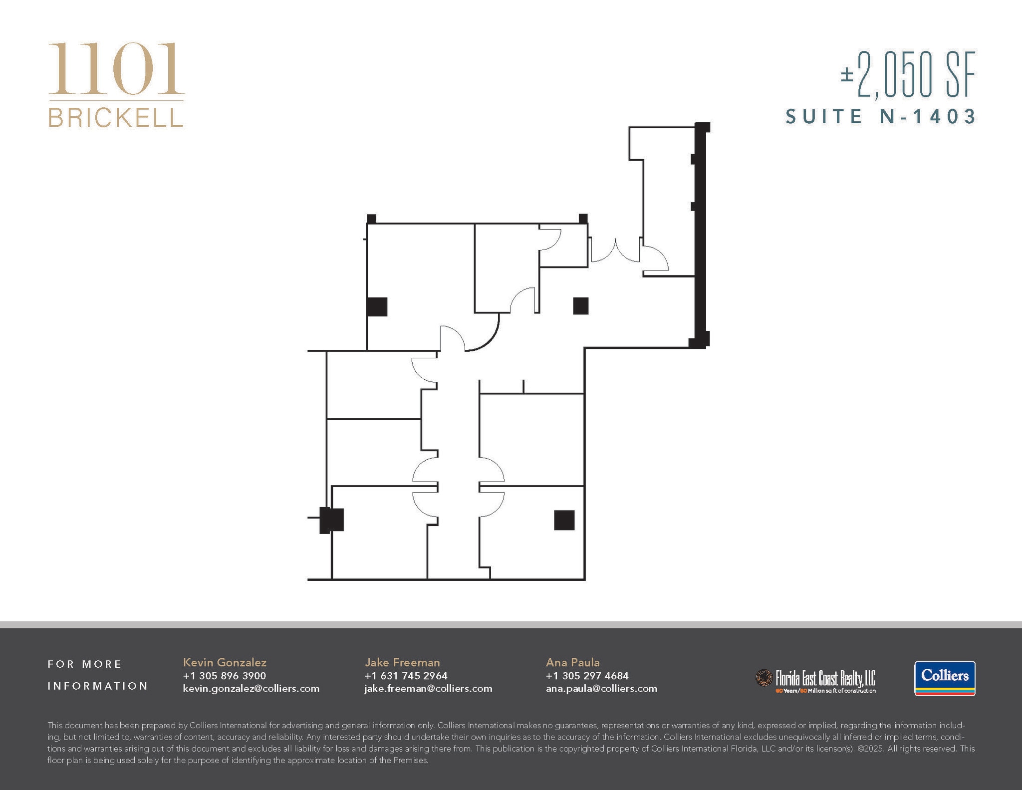 1101 Brickell Ave, Miami, FL à louer Plan d’étage– Image 1 sur 2