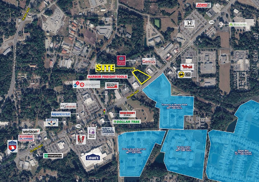 136 Robert Smalls Pkwy, Beaufort, SC à louer - Aérien – Image 2 sur 6