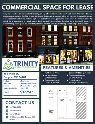 Plus de détails pour 152-158 Main St, Bangor, ME - Local d'activités à louer