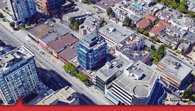 1055 W Broadway, Vancouver, BC - VUE AÉRIENNE  vue de carte